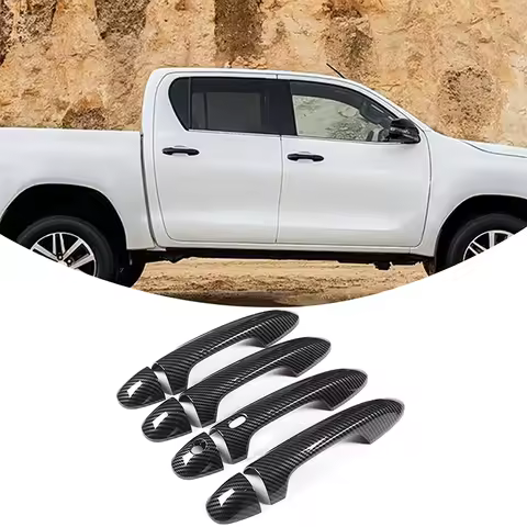 For Toyota Fortuner Hilux Revo 2015-2024 Accessories Door Handle Cover Trim ABS Matte Black,Carbon F