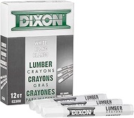 Dixon - 464-52300 Industrial Lumber Marking Crayons, 4.5" x 1/2" Hex, White, 12-Pack (52300)