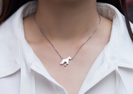 雪納瑞項鍊-狗狗與鑽系列-抗敏醫療鋼