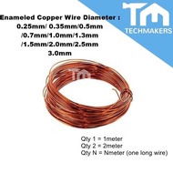 1Meter of MagnetWire Enameled Copper Wire Winding Making Electromagnet Motor 0.25 0.35 0.5 0.7 1.0 1.3 1.5 2.0 2.5 3.0mm