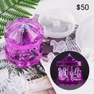 silicone resin  carousel swing Table Ornament Merry-Go-Round mold 矽膠旋轉木馬水晶滴膠環氧樹脂模具