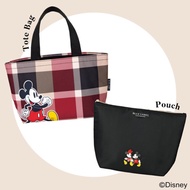 Japan Sweet x BLUE LABEL CRESTBRIDGE Mickey disney emook magazine 2-pc thermal insulated pouch small lunch tote bag set