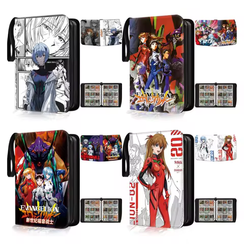 400/900pcs Genesi Evangelion Card Album Book EVA Folder 4/9 Card Slots Zipper Double Pocket Large Ca