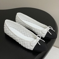 26 Ballet Flat Shoes Fishnet Woven Hollow Bow Knot Shoes Women