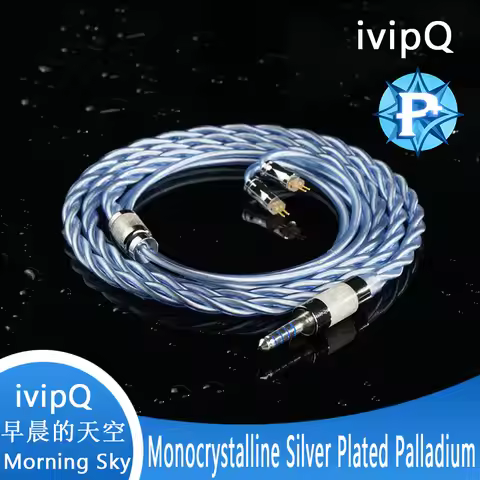 IvipQ-10 Morning Sky Litz Earphone Upgrade Cable Monocrystalline Silver Pated Palladium IEM Wire MMC