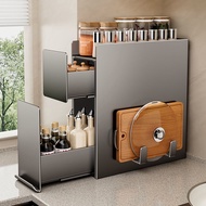 Kitchen Spice Rack Multifunctional With Pull-out Narrow Edge Spice Rack Salt Jar Storage Box Counter