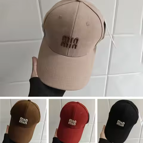 MIUMIU Version High-quality Hard-top Baseball Cap Women Men Spring Autumn Versatile Embroidery Sunca