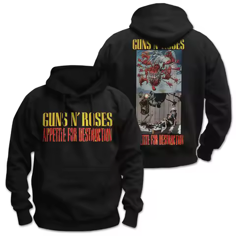 Fit 2026 Guns N 'Roses Rock Punk Retro European and American Loose Men's Hoodie Sweatshirt and Jacke