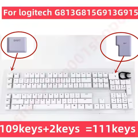 Replacement Tactile Switch 109pcs+2pcs keycaps 111keycaps USA UK for Logitech G913 G915 G813 G815 Me
