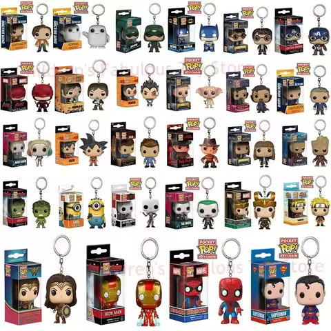 Figures FUNKO Action FUNKO NEWest Arrival Spiderman Series Gwen Keychains Thor Keychain Captain Amer