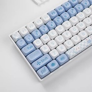 MOA Keycap Cute Keycaps 140 Keys Blue Alice Rabbit PBT DYE-SYB Keycap Set for Mx Cherry Mechanical K