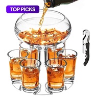 Shot Glass Dispenser, Shot Glass Dispenser with 6 Acrylic Cups & Bottle Opener, Drink Dispenser for 