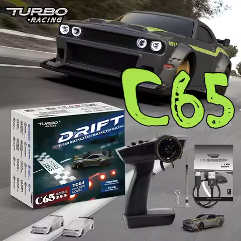 TURBO RACING 1/76 C65 RTR Built-in Gyroscope Drift Racing Full Scale Mini Remote Control Car Simulat