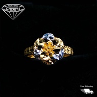 SMS DEEN Flower Ring, ±2.3GM - Gold 916 Emas - Cincin Bunga (Sz: 15 - 2.30GM)