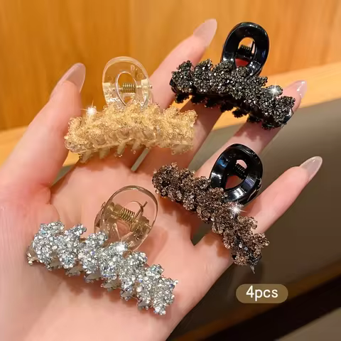 4pcs crystal wheat ear small grab clip women's hair clip exquisite side clip hair clip bangs headpie