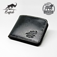 Buffalo Dompet Pria 100% FULL KULIT Model Lipat Handmade Classic Vintage Black