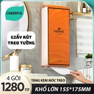 [SỈ THÙNG 4 GÓI] Giấy Vệ Sinh TreoTường 4 lớp CHEERFUL 1280 TỜ
