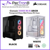 CORSAIR 3500X RS-R ARGB Tempered Glass Mid-Tower PC Case, Black - White