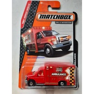 MERAH Matchbox Ford F-350 Ambulance E-350 Red Ambulance Mbx Heroic Rescue