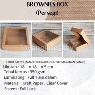 BROWNIES BOX 18x18 (SQUARE) KRAFT BOX/ 18X18 CM
