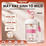 Fquan 580ml Plastic Straw Cup Coffee and Milk Tea Cup Cute Water Cup With Pendant