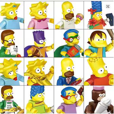 Hot Toys Building Blocks Cartoon Comedy Simpson Family Mini Model Figures Assemble Action Bros Figur