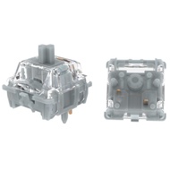 GATERON Zero Degree Fully Silent Silver Keyboard Switches, Linear 0° Dual-Rail 45g Force SMD LED Key