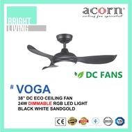 Acorn Voga DC-368 38/48/58 Inch DC-Eco Ceiling Fan + 24W Dimmable RGB LED Light Kit