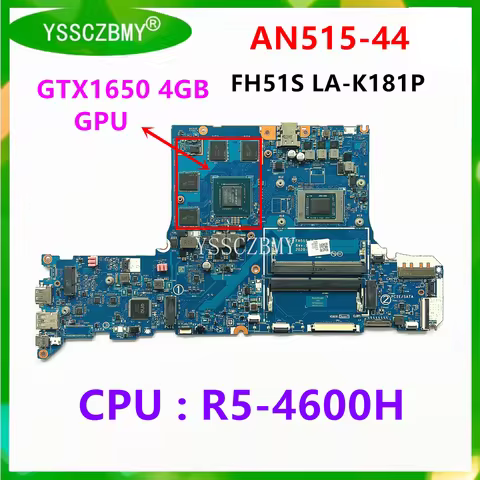 FH51S LA-K181P Mainboard For Acer Nitro 5 AN515-44 Laptop Motherboard With CPU R5 / R7 / GPU GTX1650
