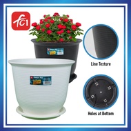 FC1 Diameter 41cm High Quality Round Liner Texture Flower Pot With Tray Bottom Hollow Gardening Plastic Pasu Bunga FC1-544/FC1-508