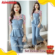 Diskon Up To 70% Wse390 - Set 3In1 Denim Flow Atasan + Celana + Gesper Uk Fit L To Xl Ld 100 Cm Pj 6