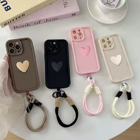 Heart Lanyard Phone Case For Samsung Galaxy A02 A12 A22 A32 4G A52 A72 5G A21S A22S A02S A03S A13 A2