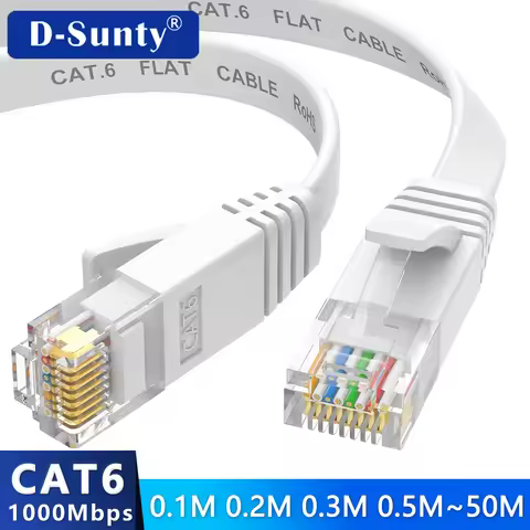 0.1M 0.2M 0.3M 0.5M 50M Cat6 Short Ethernet Cable Flat RJ45 Computer Internet LAN Network Ethernet P