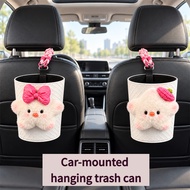 Cute Car Hanging Trash Bin Waterproof Storage Organizer Tong Sampah Kereta Gantung Bakul Sampah Come