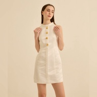 dress Amore(A-Mo-Re) bowie tie back white mini Size S M L