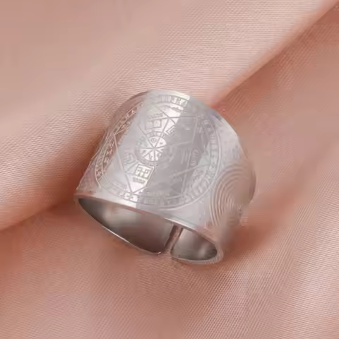 Dawapara Seal of The Seven Archangels Secret of Universe Ring Solomon Kabbalah Amulet Talisman Stain