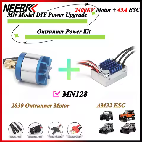 Upgrade Kit 1/12 RC Crawler NEEBRC 2830 2400KV Outrunner Brushless Motor with AM32 45A ESC for Cars 