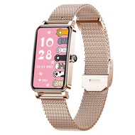 Smartwatch สมาร์ทวอทช์ ใหม่สมาร์ทนาฬิกาผู้หญิง Heart Rate Monitor ความดันโลหิตออกซิเจนกล้องระยะไกลสร้อยข้อมือ IP68กันน้ำ Smartwatch สำหรับ Huawei Smartwatch สมาร์ทวอทช์ Golden
