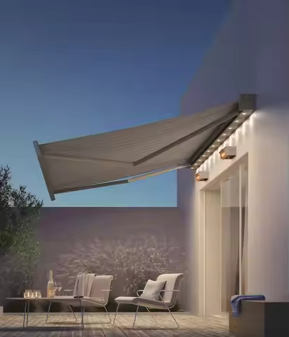 Factory Modern Retractable Awning Motorized Sunshade Roof PVC Outdoor Camping Caravan RV Awning for 