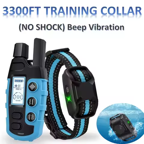 No Shock 3300Ft Dog Training Collar with Remote Rechargeable Waterproof E Collar with Beep Vibration