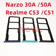 SIM Card Tray For Realme C53 C51 Narzo 30A 50A Cellphone Replacement Repair Part