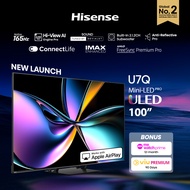 Hisense U7Q 100 inch ULED Mini LED Pro AI TV | 165Hz | Hi-View AI Engine Pro | 2.1.2CH Sound System