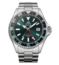 東方錶 ORIENT AUTOMATIC Mechanical Diver Design GMT Series 機械錶 藍寶石抗磨損鏡面 鋼帶 20 ATM 防水 綠色 RA-BC0002E