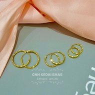 EMAS 375 SUBANG BULAT OFFER SIMPLE CIRCLE S77B HOOP EARRING 375 GOLD