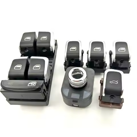 1pcs/4pcs Chrome Master Window Lifter Switch Trunk Switch Side Mirror Switch with folding For Audi Q