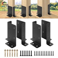 [chulisia] 4x Adjustable Deck Post Anchor Base Brackets Fit 2x4 4x4 6x6 Posts Repair Parts