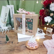 聖誕樹蠟燭×永生聖誕樹LED玻璃罩 交換禮物盒/浪漫粉/附燭台、燈