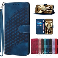 Leather Grid Embossed Case For Vivo Y400 Y300 Pro Plus Y200E Y78 Y77 Y77E Y73 Y72 Y52 Y70S Y56 Y16 W