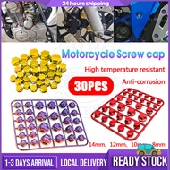 Universal Titanium Motorcycle Cover Screw Cap Nut Skru Motor Electroplate Bolt Cap Y15 LC135 Wave Y15ZR Motor Accessories Decorative Engine Nut Bolt Caps