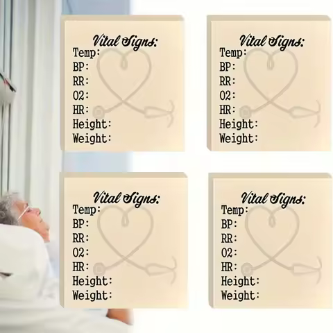 1/2/4pcs Nurse Sticky Notes - Daily Monitoring Notebook，Patient Health Examination Form，Pocket Size，